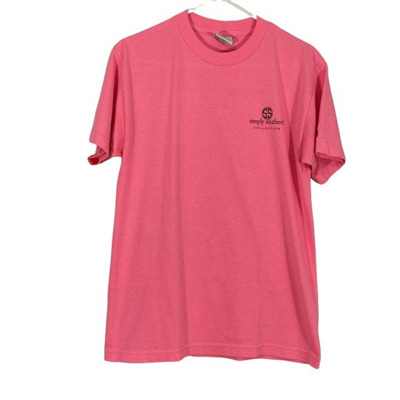 Simply Southern Tops - Preppy Classy & Happy Never Goes Out Of Style Womens Pink Graphic T Shirt Size M